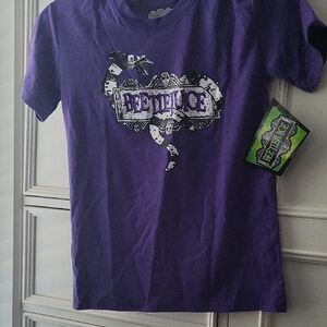 Beetlejuice Graphic Tee in Purple
